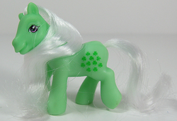 Size: 732x500 | Tagged: safe, photographer:breyer600, minty (g1), g1, g3, dolly mix, g1 to g3, generation leap, irl, photo, solo, toy