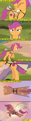 Size: 330x1280 | Tagged: safe, artist:nuka-kitty, scootaloo, g4, comic, cutie mark, female, motivational, quote, scootaloo can fly, scootaloo can't fly, solo, the cmc's cutie marks, wings