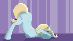 Size: 3840x2160 | Tagged: safe, artist:cold blight, derpibooru exclusive, oc, oc only, oc:kelly, pony, unicorn, backbend, butt, face down ass up, female, high res, plot, sleeping, solo