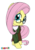 Size: 2548x3676 | Tagged: safe, artist:enzomersimpsons, fluttershy, g4, avengers, bruce banner, clothes, crossed hooves, crossover, female, glasses, high res, looking at you, marvel, my little avengers, pants, shirt, simple background, solo, standing, traditional art, transparent background