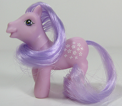 Size: 577x500 | Tagged: safe, photographer:breyer600, blossom, g1, g3, dolly mix, g1 to g3, generation leap, irl, photo, solo, toy