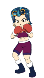 Size: 720x1280 | Tagged: safe, artist:mayorlight, artist:toyminator900, indigo zap, equestria girls, g4, my little pony equestria girls: friendship games, boxing, clothes, female, midriff, shorts, solo, sports bra