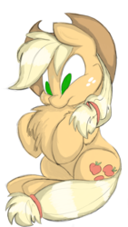 Size: 720x1280 | Tagged: artist needed, safe, applejack, g4, chest fluff, impossibly large chest fluff, simple background, white background