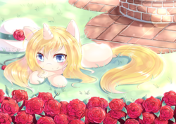 Size: 1169x827 | Tagged: safe, artist:banzatou, oc, oc only, oc:rosetta garden, pony, solo