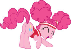 Size: 6000x4180 | Tagged: safe, artist:slb94, pinkie pie, buckball season, g4, absurd resolution, butt, clothes, cute, diapinkes, eyes closed, face down ass up, female, pinktails pie, plot, simple background, smiling, solo, transparent background, vector