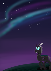 Size: 2500x3500 | Tagged: safe, artist:darklordsnuffles, thorax, changeling, g4, high res, male, night, solo, walking