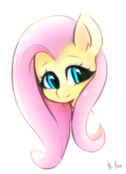 Size: 1366x1872 | Tagged: safe, artist:opossum_imoto, fluttershy, g4, bust, cute, female, head only, portrait, shyabetes, simple background, smiling, solo, white background