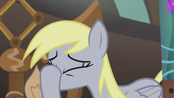 Size: 1920x1080 | Tagged: safe, screencap, derpy hooves, pegasus, pony, g4, slice of life (episode), facehoof, female, mare