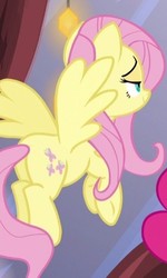 Size: 300x500 | Tagged: safe, screencap, fluttershy, pegasus, pony, g4, my little pony: friendship is magic, the one where pinkie pie knows, butt, cropped, female, mare, plot