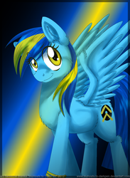 Size: 800x1090 | Tagged: safe, artist:inuhoshi-to-darkpen, oc, oc only, oc:general mumble, pegasus, pony, simple background, solo
