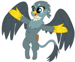 Size: 3888x3200 | Tagged: safe, artist:sketchmcreations, gabby, griffon, g4, the fault in our cutie marks, flying, happy, high res, imma snuggle you, open mouth, simple background, spread wings, transparent background, vector