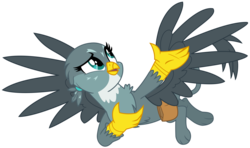Size: 5700x3375 | Tagged: safe, artist:sketchmcreations, gabby, griffon, g4, the fault in our cutie marks, flying, looking up, mailbag, raised eyebrow, simple background, transparent background, vector