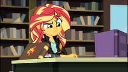 Size: 1920x1080 | Tagged: safe, screencap, sunset shimmer, equestria girls, g4, my little pony equestria girls: friendship games, book