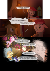 Size: 3541x5016 | Tagged: safe, artist:gashiboka, applejack, doctor whooves, pinkie pie, rarity, roseluck, time turner, earth pony, pony, unicorn, comic:recall the time of no return, g4, cocoon, comic, doctor who, flashback, tardis, tardis console room, tardis control room, the doctor