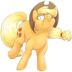 Size: 900x906 | Tagged: safe, artist:vampireselene13, applejack, earth pony, pony, g4, angry, female, solo