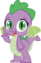 Size: 3866x5886 | Tagged: safe, artist:chiptunebrony, edit, vector edit, spike, dragon, g4, barb, barbabetes, cute, dialogue, greeting, happy, hello, introduction, rule 63, rule63betes, simple background, smiling, solo, story, transparent background, vector, waving