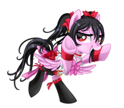 Size: 1024x896 | Tagged: safe, artist:okapifeathers, pegasus, pony, crossover, love live!, love live! school idol project, nico yazawa, ponified, simple background, solo, transparent background, underhoof