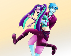 Size: 1500x1173 | Tagged: safe, artist:jessiexie, aria blaze, sonata dusk, equestria girls, g4, arischerzo, equestria guys, male, rule 63, scherzo lesto, ship:arisona, shipping, straight