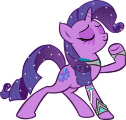 Size: 1001x957 | Tagged: safe, artist:ironm17, rarity, elf, night elf, pony, unicorn, g4, alternate color palette, eyes closed, fantasy, female, mare, raised hoof, simple background, solo, transparent background, warcraft