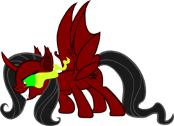 Size: 1266x918 | Tagged: safe, artist:ironm17, fluttershy, alicorn, bat pony, bat pony alicorn, demon, pony, g4, corrupted, fangs, flutterbat, race swap, simple background, sombra eyes, species swap, transparent background, warcraft, world of warcraft