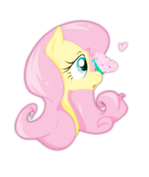 Size: 1024x1217 | Tagged: safe, artist:xxthatsmytypexx, fluttershy, butterfly, g4, bust, butterfly on nose, cute, female, insect on nose, open mouth, portrait, profile, shyabetes, simple background, solo, transparent background