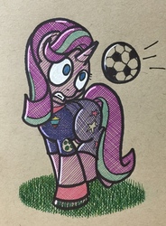 Size: 940x1280 | Tagged: safe, artist:ashtoneer, starlight glimmer, g4, /mlp/, 4chan cup, football