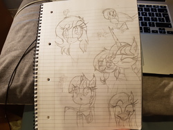 Size: 4032x3024 | Tagged: safe, artist:bigshot232, twilight sparkle, oc, oc:filly anon, bird, g4, blushing, book, crazy face, faic, female, filly, hug, lined paper, looking up, notebook, nuzzling, pencil drawing, scrunchy face, traditional art