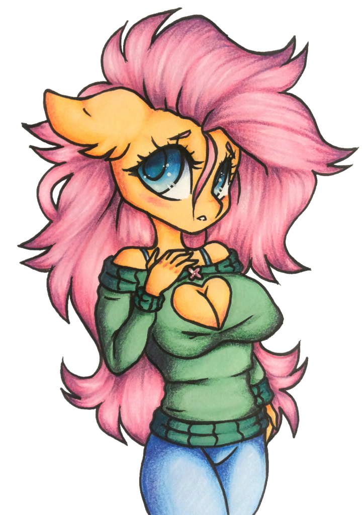 1249361 Safe Artistsexualised Fluttershy Anthro Blushing Breasts Busty Fluttershy 8007