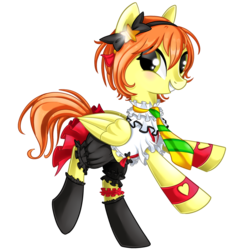 Size: 1024x1024 | Tagged: safe, artist:okapifeathers, pegasus, pony, crossover, love live!, love live! school idol project, ponified, rin hoshizora, simple background, solo, transparent background