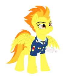 Size: 679x756 | Tagged: safe, artist:inurantchan, spitfire, pegasus, pony, g4, atg 2016, clothes, drill sergeant, female, newbie artist training grounds, signature, solo, uniform, wonderbolts dress uniform