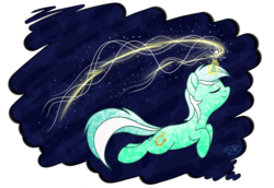 Size: 1600x1100 | Tagged: safe, artist:ruushiicz, lyra heartstrings, pony, g4, female, glowing horn, horn, magic, solo