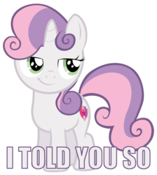 Size: 7000x7800 | Tagged: safe, sweetie belle, g4, the fault in our cutie marks, absurd resolution, cutie mark, female, i told you so, lidded eyes, meme, smug, smug belle, solo, the cmc's cutie marks