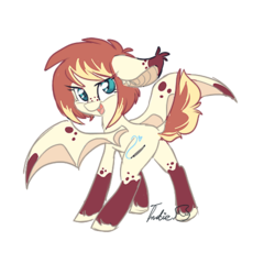 Size: 500x478 | Tagged: safe, artist:indiefoxtail, oc, oc only, bat pony, pony, eye clipping through hair, race swap, solo