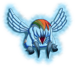 Size: 1531x1368 | Tagged: safe, artist:super-zombie, rainbow dash, headcrab, g4, adoracreepy, creepy, cute, half-life, species swap