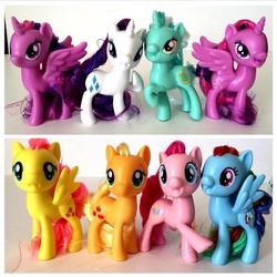 Size: 750x750 | Tagged: safe, applejack, fluttershy, lyra heartstrings, pinkie pie, rainbow dash, rarity, twilight sparkle, alicorn, pony, g4, doll, female, irl, mane six, photo, taobao, toy, twilight sparkle (alicorn), twolight