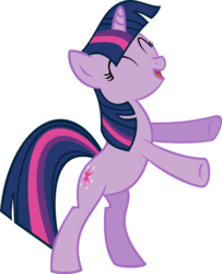 Size: 1000x1233 | Tagged: safe, artist:pisonisy, twilight sparkle, g4, magical mystery cure, bipedal, female, happy, morning in ponyville, rearing, simple background, solo, standing on two hooves, transparent background, vector