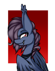 Size: 454x581 | Tagged: safe, artist:symphstudio, oc, oc only, bat pony, pony, fangs, solo