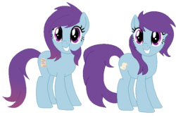 Size: 649x432 | Tagged: safe, artist:berrypunchrules, oc, oc only, oc:wander, base used, comparison, next generation, parent:indigo wreath, parent:mystery mint, parents:wreathymint, simple background, transparent background