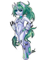 Size: 2000x2500 | Tagged: safe, artist:php154, semi-anthro, armpits, bipedal, crossover, high res, hyperdimension neptunia, lady green heart, ponified, simple background, solo, transparent background