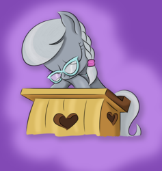 Size: 1917x2019 | Tagged: safe, artist:lifesharbinger, silver spoon, earth pony, pony, g4, desk, eyes closed, female, newbie artist training grounds, sleeping, sleeping in class, solo