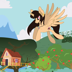 Size: 1600x1600 | Tagged: safe, artist:dr-whiskey, oc, oc only, oc:spring beauty, alicorn, pony, alicorn oc, solo