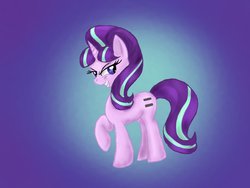 Size: 1024x768 | Tagged: safe, artist:sonicanddisneyland1, starlight glimmer, pony, g4, equal cutie mark, evil smile, female, grin, raised hoof, smiling, solo