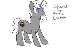Size: 1280x800 | Tagged: safe, artist:saria the frost mage, oc, oc only, oc:silverwind (a foal's adventure), pony, unicorn, a foal's adventure, adult, beard, cyoa, facial hair, horn, male, pirate, smiling, solo, stallion, story included, text