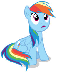 Size: 7000x9000 | Tagged: safe, artist:tardifice, rainbow dash, g4, party pooped, absurd resolution, female, looking up, open mouth, photoshop, simple background, sitting, solo, transparent background, vector