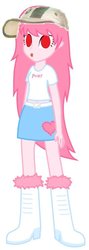 Size: 265x744 | Tagged: safe, edit, oc, oc only, oc:fluffle puff, equestria girls, g4, bad edit, belly button, belt, boots, clothes, equestria girls-ified, hat, lamberto, midriff, shitposting, skirt, taringa