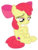 Size: 1331x1731 | Tagged: safe, artist:sketchmcreations, apple bloom, g4, the fault in our cutie marks, cutie mark, looking down, sad, simple background, sitting, the cmc's cutie marks, transparent background, vector