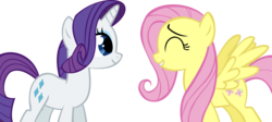 Size: 16693x7493 | Tagged: safe, artist:cyanlightning, fluttershy, rarity, g4, green isn't your color, .svg available, absurd resolution, cute, raribetes, shyabetes, simple background, squee, transparent background, vector