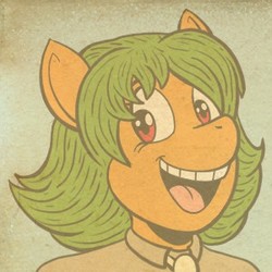 Size: 300x300 | Tagged: safe, artist:regularmouseboy, oc, oc only, oc:pumpkin pudding pie, anthro, alternate universe, avatar, blazing conflict, clothes, looking at you, smiling, solo, uniform, vintage, world war ii