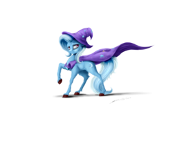 Size: 3000x2500 | Tagged: safe, artist:skitsroom, trixie, pony, unicorn, g4, female, fluffy, high res, mare, raised hoof, simple background, solo, transparent background