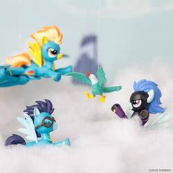 Size: 1080x1080 | Tagged: safe, nightshade, soarin', spitfire, cockatrice, pony, g4, official, guardians of harmony, instagram, irl, photo, shadowbolts, toy